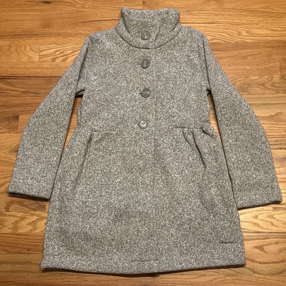 Patagonia Better Sweater Coat Girls Gray Long Pea Coat Size Large